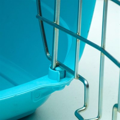 Переноска для животных до 9 кг "Пижон", металлическая дверь, 43 х 29 х 27,5 см, бело-голубая - фото 2023310