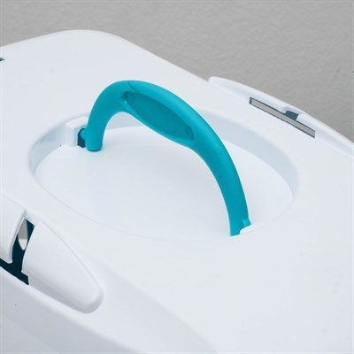 Переноска для животных до 9 кг "Пижон", металлическая дверь, 43х29х27,5 см, бело-бирюзовая - фото 2023320