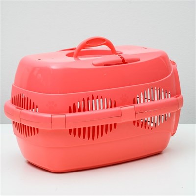 Переноска для животных до 9 кг "Пижон", металлическая дверь, 43 х 29 х 27,5 см, коралловая - фото 2023332