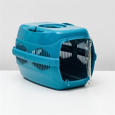 Переноска для животных до 9 кг "Пижон", металлическая дверь, 43 х 29 х 27,5 см, изумрудная - фото 2023344