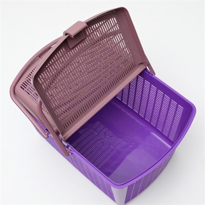 Переноска для собак и кошек, фиолетовая,  47х36х27,5 см - фото 2023362