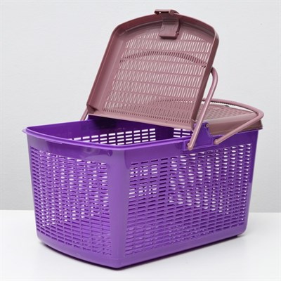 Переноска для собак и кошек, фиолетовая,  47х36х27,5 см - фото 2023365