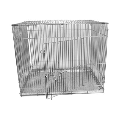 Клетка для собак с мет. поддоном, 50 х 70 х 55 см, шагрень светлое серебро - фото 2023543