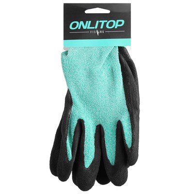 Перчатки рыболовные, резиновые, цвет бирюзовый - фото 2027487