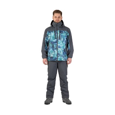 Куртка Gale, цвет серый с голубым принтом, размер M - фото 2028277