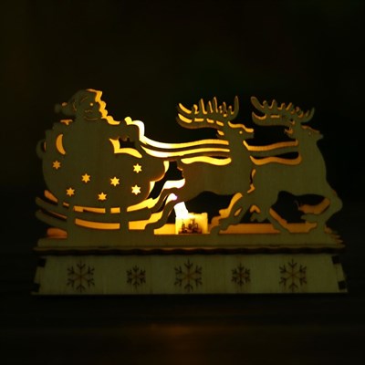 Новогодний декор с подсветкой "Упряжка" 9,5×5×14 см - фото 2028734