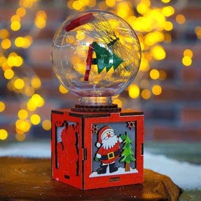 Декор с подсветкой "Новогодний шар" 7,5×7,5×14 см - фото 2028746