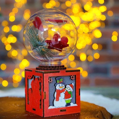 Декор с подсветкой "Новогодний шар" 7,5×7,5×14 см - фото 2028747