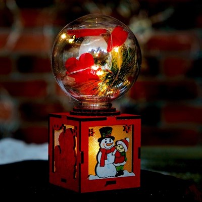 Декор с подсветкой "Новогодний шар" 7,5×7,5×14 см - фото 2028748