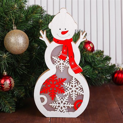 Декор с подсветкой «Большой снеговик» - фото 2028764