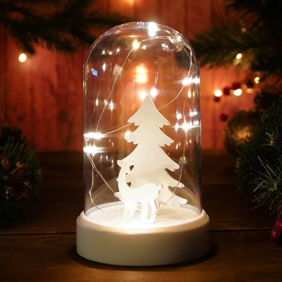 Декор с подсветкой "Олень и ель" - фото 2028775