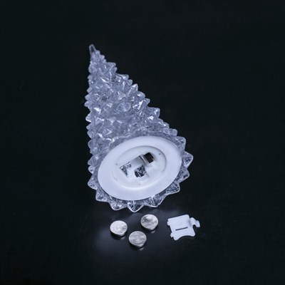 Игрушка световая "Ёлочка" (батарейки в комплекте) 18 см, 1 LED, RGB, прозрачная - фото 2028795