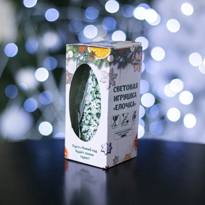 Игрушка световая "Снежная ёлочка" (батарейки в комплекте) 13 см, 1 LED, RGB, ЗЕЛЁНАЯ - фото 2028798