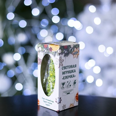 Игрушка световая "Мерцающая ёлочка" (батарейки в комплекте) 13 см, 1 LED, RGB, ЗЕЛЁНАЯ - фото 2028802