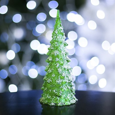 Игрушка световая "Снежная ёлочка" (батарейки в комплекте) 17 см, 1 LED, RGB, ЗЕЛЁНАЯ - фото 2028809