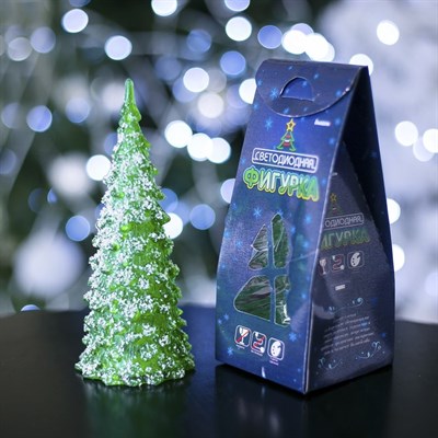 Игрушка световая "Снежная ёлочка" (батарейки в комплекте) 17 см, 1 LED, RGB, ЗЕЛЁНАЯ - фото 2028810