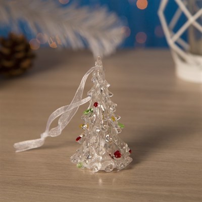 Игрушка световая "Ёлочка" , 8 см, батарейки в комплекте, 1 LED, RGB, прозрачная - фото 2028823