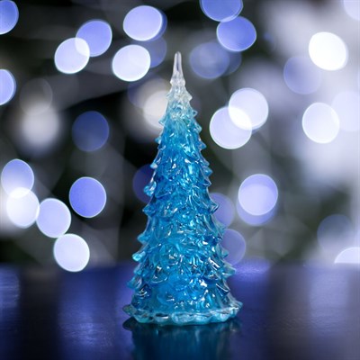 Игрушка световая "Елочка загадка" (батарейки в комплекте) 13 см, 1 LED, RGB, СИНЯЯ - фото 2028840