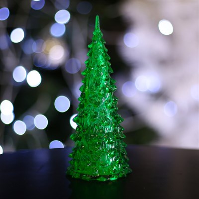 Игрушка световая "Ёлочка" (батарейки в комплекте) 17 см, 1 LED, RGB, ЗЕЛЁНАЯ - фото 2028845