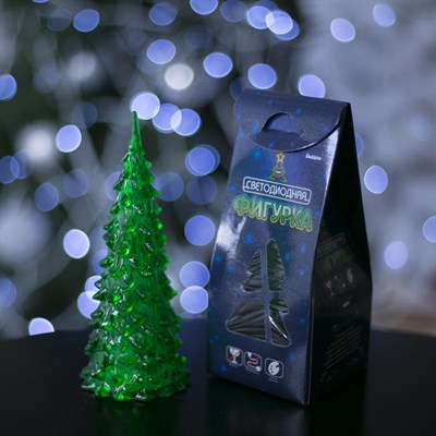 Игрушка световая "Ёлочка" (батарейки в комплекте) 17 см, 1 LED, RGB, ЗЕЛЁНАЯ - фото 2028846