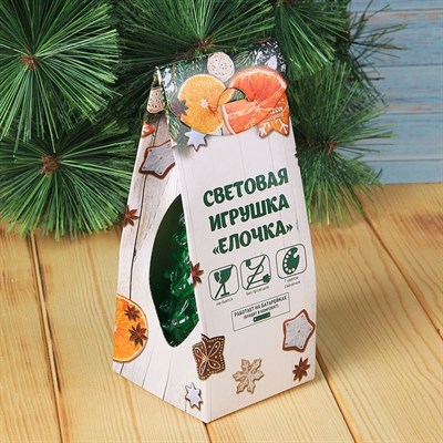 Игрушка световая "Ёлочка" (батарейки в комплекте) 17 см, 1 LED, RGB, ЗЕЛЁНАЯ - фото 2028848