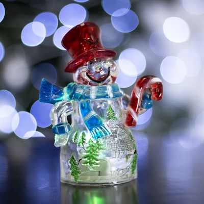 Игрушка световая "Снеговик и леденец" (батарейки в комплекте) 1 LED, RGB - фото 2028853