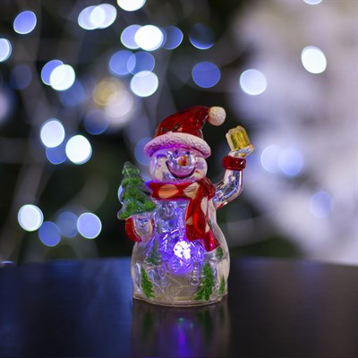 Игрушка световая "Снеговик-весельчак" (батарейки в комплекте) 1 LED, RGB - фото 2028860