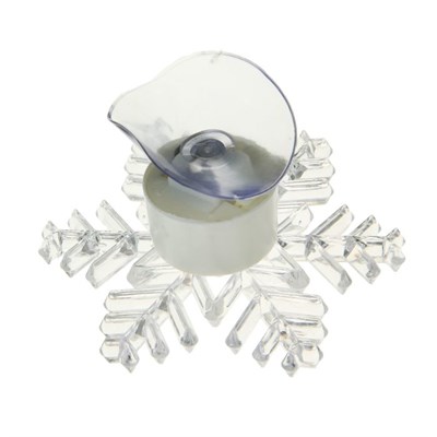 Игрушка световая "Снежинка" (батарейки в комплекте) на подставке и присоске 10 см - фото 2028871