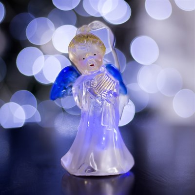 Игрушка световая "Ангел с арфой" (батарейки в комплекте) 1 LED, RGB, цветной - фото 2028876