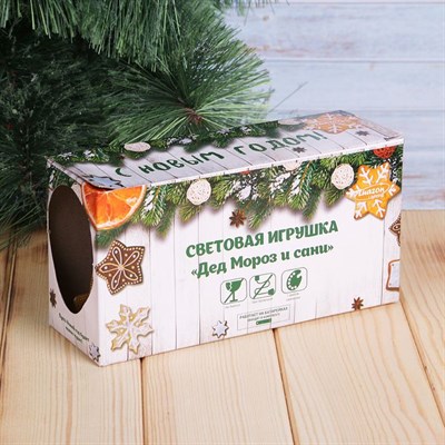 Игрушка световая "Дед мороз и сани" (батарейки в комплекте) 1 LED, RGB - фото 2028885