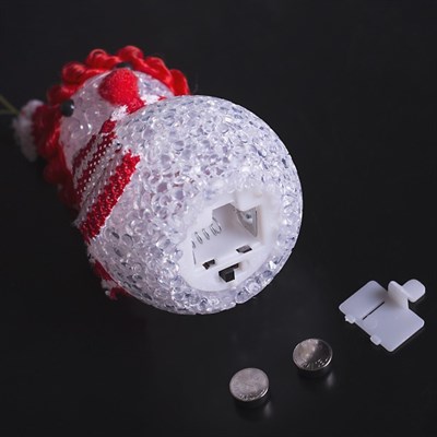 Игрушка световая "Снеговик" (батарейки в комплекте) 6х13 см, 1 LED RGB, КРАСНЫЙ - фото 2028897