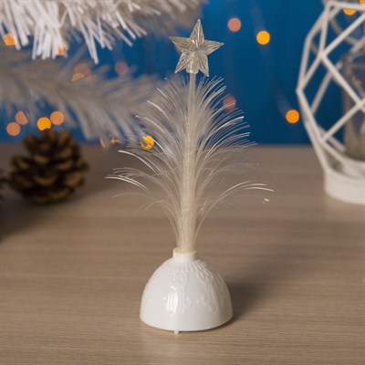 Игрушка световая "Ёлочка" (батарейки в комплекте) 14 см, 1 LED, RGB, белая - фото 2028903