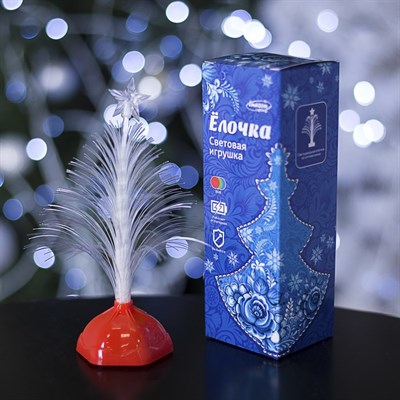 Игрушка световая "Ёлочка" (батарейки в комплекте) 17 см, 1 LED, RGB, белая - фото 2028908
