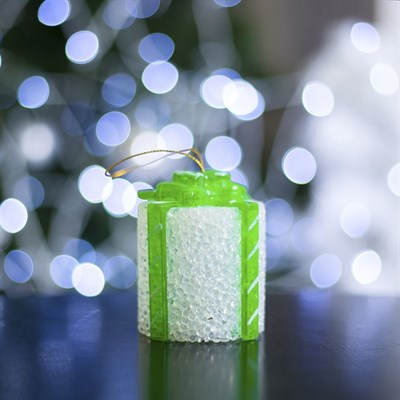 Игрушка световая "Подарок" (батарейки в комплекте) 7 х 8,5 см, 1 LED, RGB, БЕЛЫЙ - фото 2028922