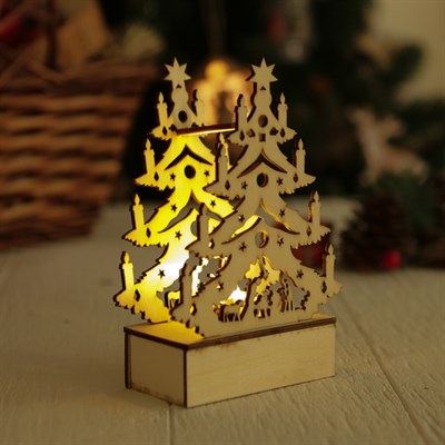 Декор с подсветкой "Праздничная ёлочка со свечами" - фото 2028945