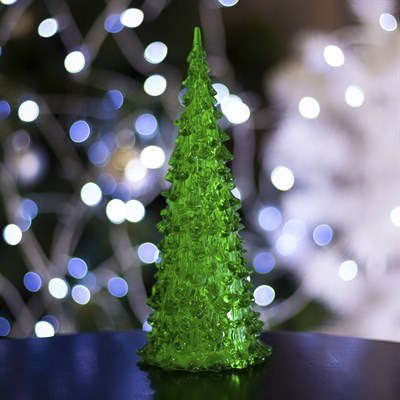 Игрушка световая "Ёлочка" (батарейки в комплекте) 22 см, 1 LED, RGB, ЗЕЛЁНАЯ - фото 2028953