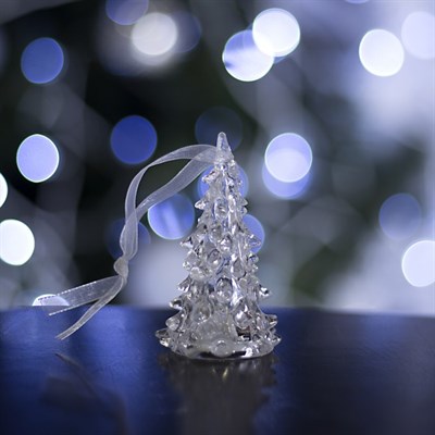 Игрушка световая "Ёлочка" (батарейки в комплекте) 8 см, 1 LED, RGB, прозрачная - фото 2028964