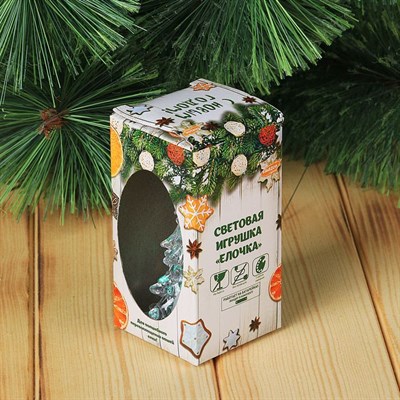 Игрушка световая "Ёлочка" (батарейки в комплекте) 8 см, 1 LED, RGB, прозрачная - фото 2028968