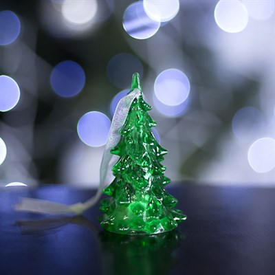 Игрушка световая "Ёлочка" (батарейки в комплекте) 8 см, 1 LED, RGB, ЗЕЛЁНАЯ - фото 2028970
