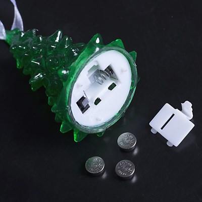 Игрушка световая "Ёлочка" (батарейки в комплекте) 8 см, 1 LED, RGB, ЗЕЛЁНАЯ - фото 2028972