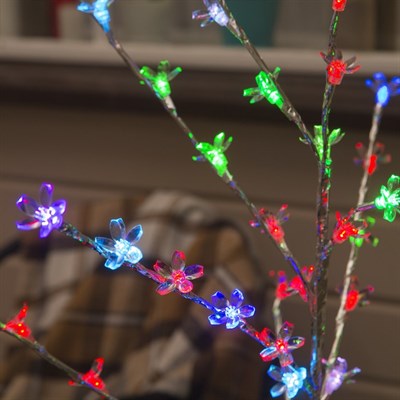 Светодиодный куст улич. 1,5 м, "Ромашки", 84 LED, 220V, моргает МУЛЬТИ - фото 2029001