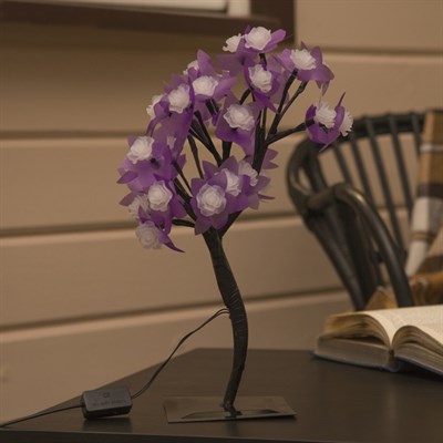 Светодиодный куст улич. 0,3 м, "Роза большая", 32 LED, 220V, моргает RG/RB - фото 2029015