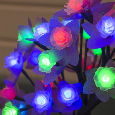 Светодиодный куст улич. 0,3 м, "Роза большая", 32 LED, 220V, моргает RG/RB - фото 2029016