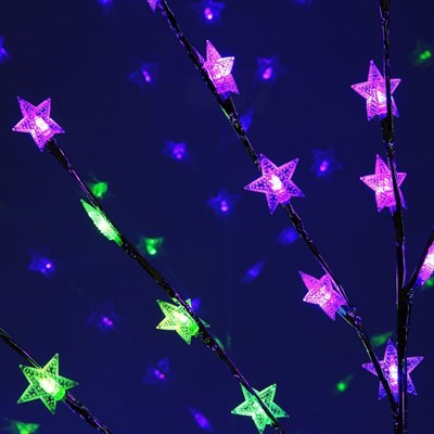 Светодиодный куст улич. 1,5 м, "Звезда в крапинку", 84 LED, 220V, моргает RG/RB - фото 2029040