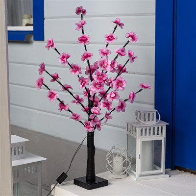 Светодиодный куст улич. 0,6 м, "Цветочки", 50 LED, 220V, фиксинг РОЗОВЫЙ - фото 2029067