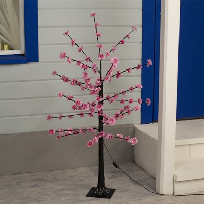 Светодиодный куст улич. 1,2 м, "Цветы", 120 LED, 220V,  РОЗОВЫЙ - фото 2029128