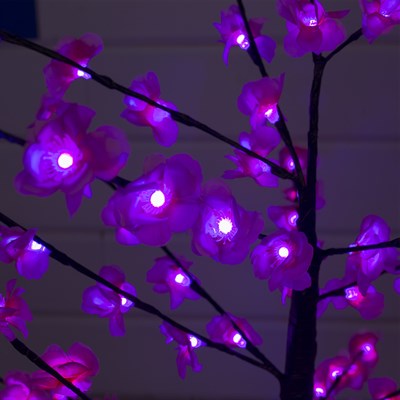 Светодиодный куст улич. 1,2 м, "Цветы", 120 LED, 220V,  РОЗОВЫЙ - фото 2029129