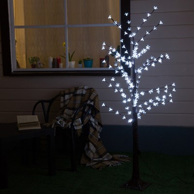 Дерево светодиодное 1.2 м, "Ромашки", 160 LED, 220 В, БЕЛЫЙ - фото 2029256