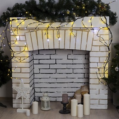 Ветка светодиодная, Д:3 м, Н.Т. LED-160/40, эффект мерцания, 220 В, ТЁПЛЫЙ БЕЛЫЙ - фото 2029318