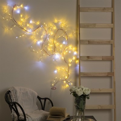 Ветка светодиодная, Д:3 м, Н.Б. LED-160/40, эффект мерцания, 220 В, ТЁПЛЫЙ БЕЛЫЙ - фото 2029400
